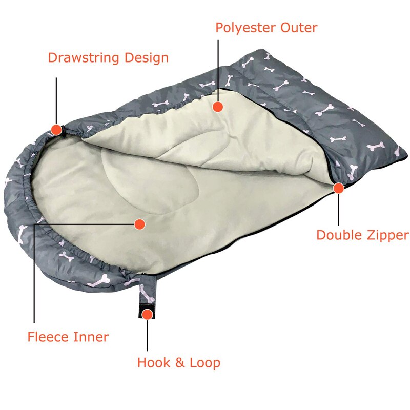 Bone Pattern Dog Sleeping Bag