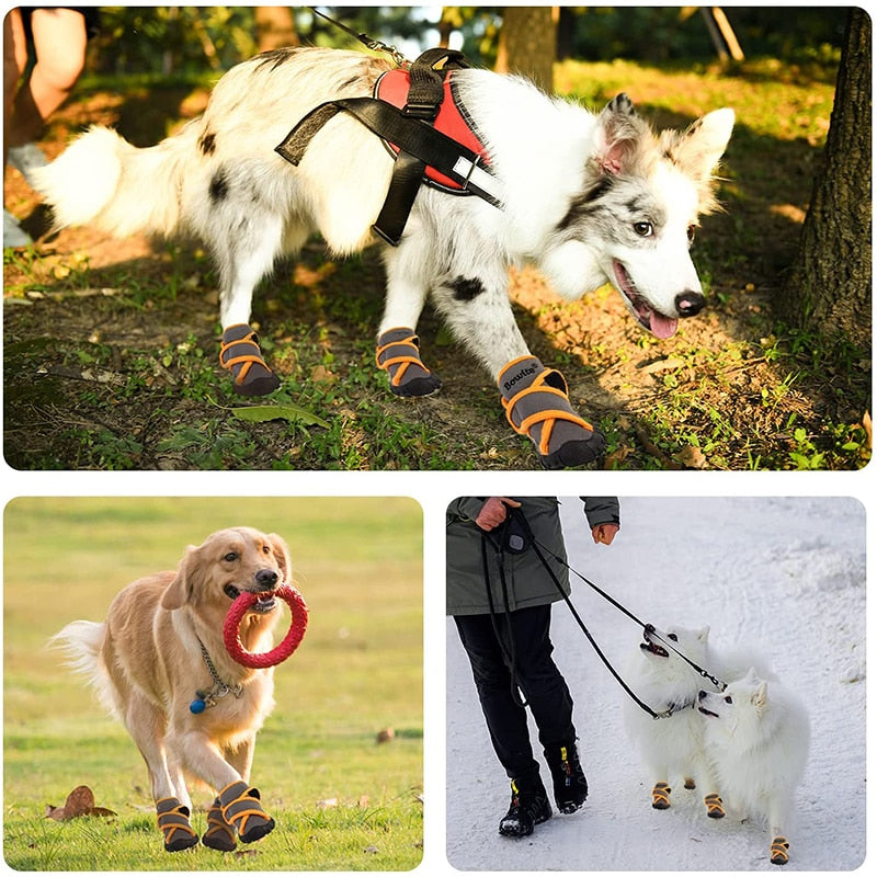 Anti-Slip Pet Boots w Cross Straps