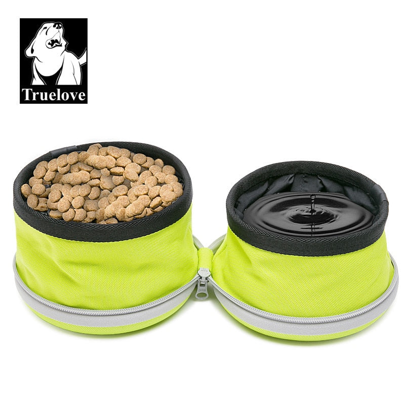 Neon Travel Double Dog Bowl