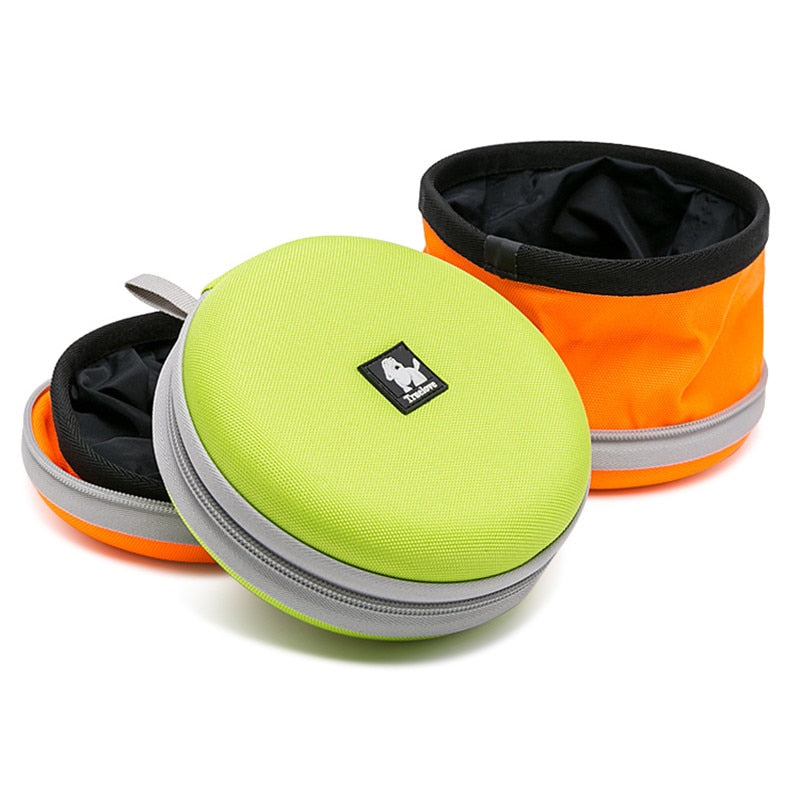 Neon Travel Double Dog Bowl