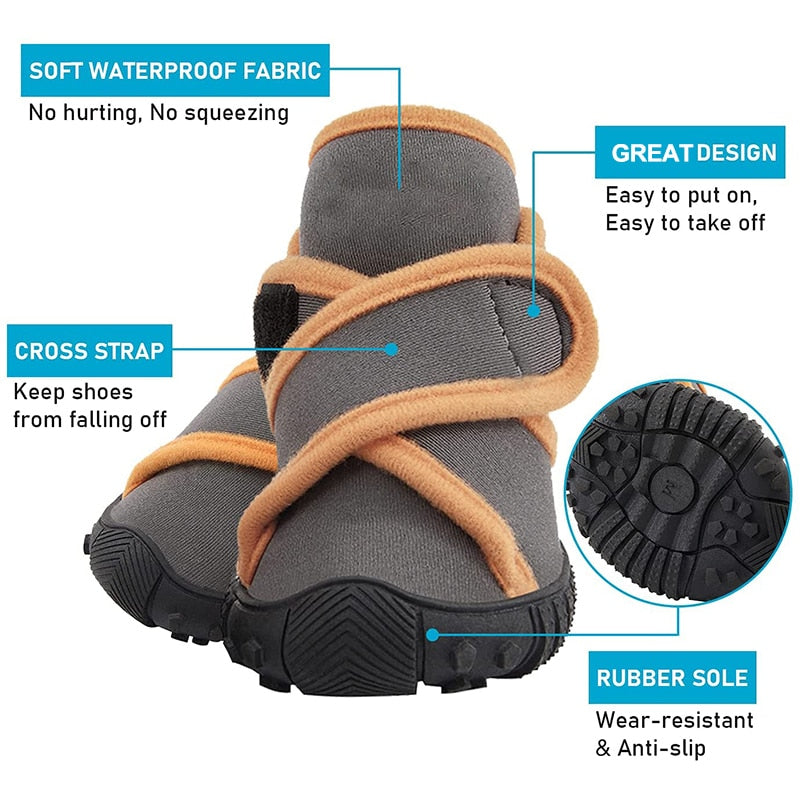 Anti-Slip Pet Boots w Cross Straps