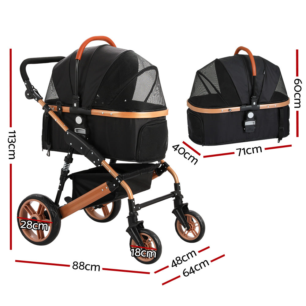 i.Pet Stroller with Removable Carrier (Up to 50Kg)