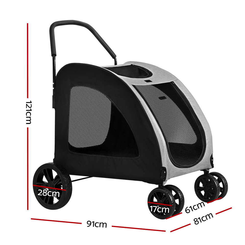 I. Pet Foldable Stroller 4 Wheels (Up to 50Kg)