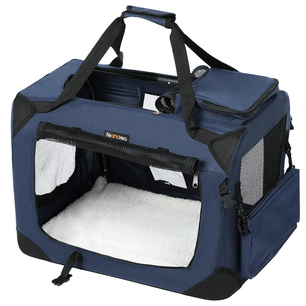 Folding Fabric Pet Carrier - 70cm,  Dark Blue