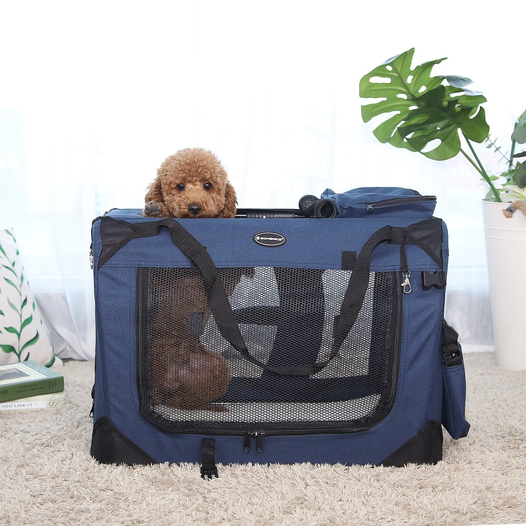 Folding Fabric Pet Carrier - 70cm,  Dark Blue