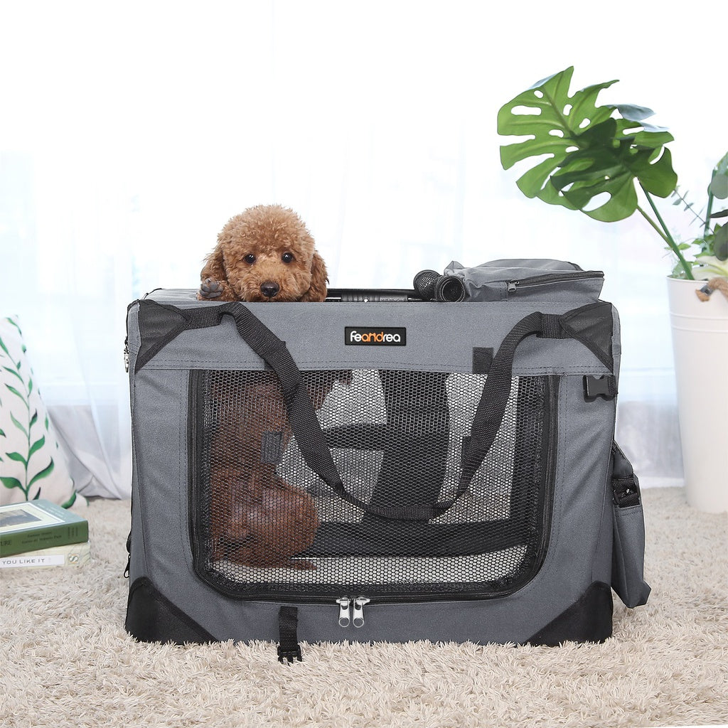 Folding Fabric Pet Carrier - 60cm, Grey