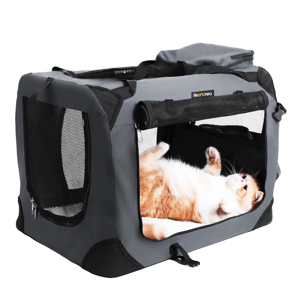 Folding Fabric Pet Carrier - 60cm, Grey