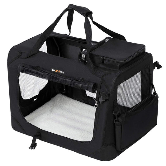 Folding Fabric Pet Carrier - 60cm,  Black