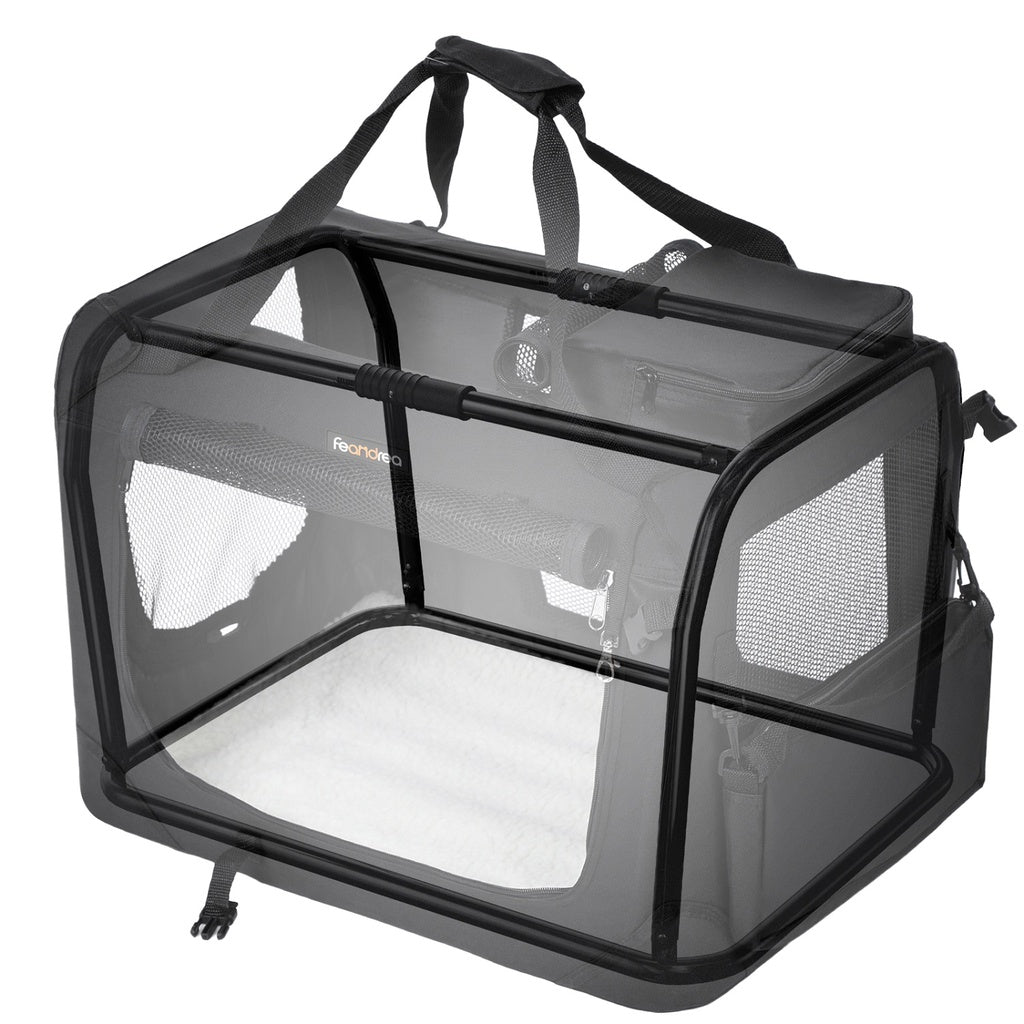 Folding Fabric Pet Carrier - 60cm,  Black