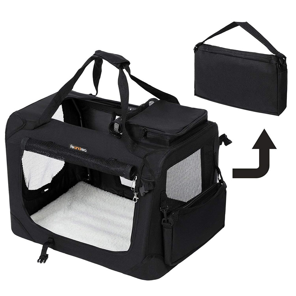 Folding Fabric Pet Carrier - 60cm,  Black