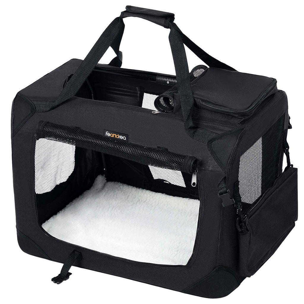 Folding Fabric Pet Carrier - 70cm, Black