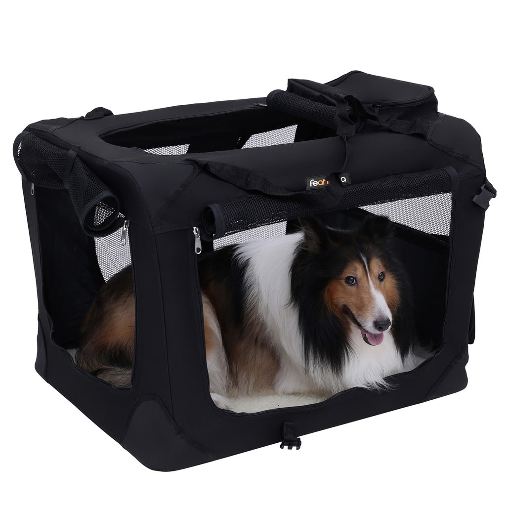 Folding Fabric Pet Carrier - 70cm, Black