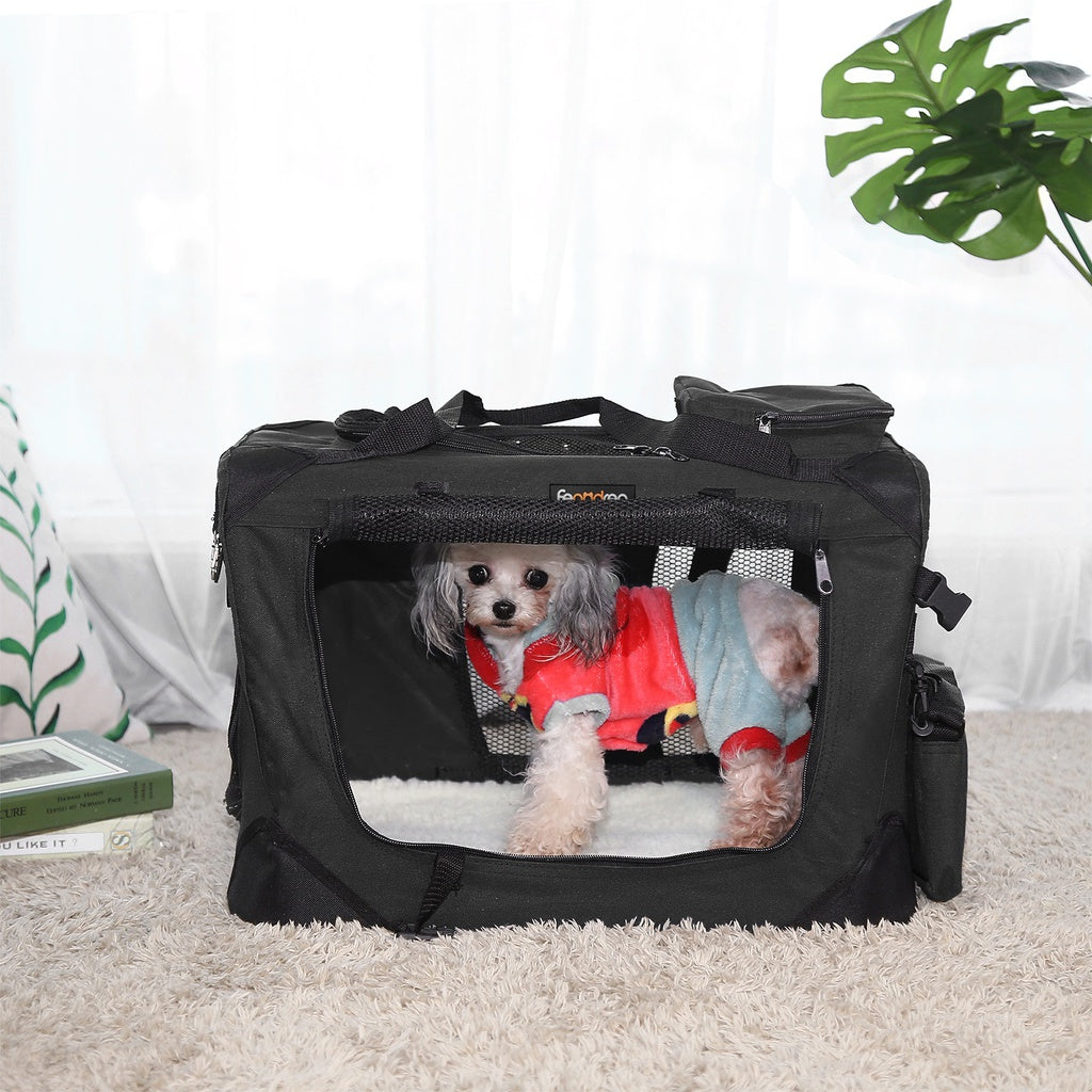 Folding Fabric Pet Carrier - 70cm, Black