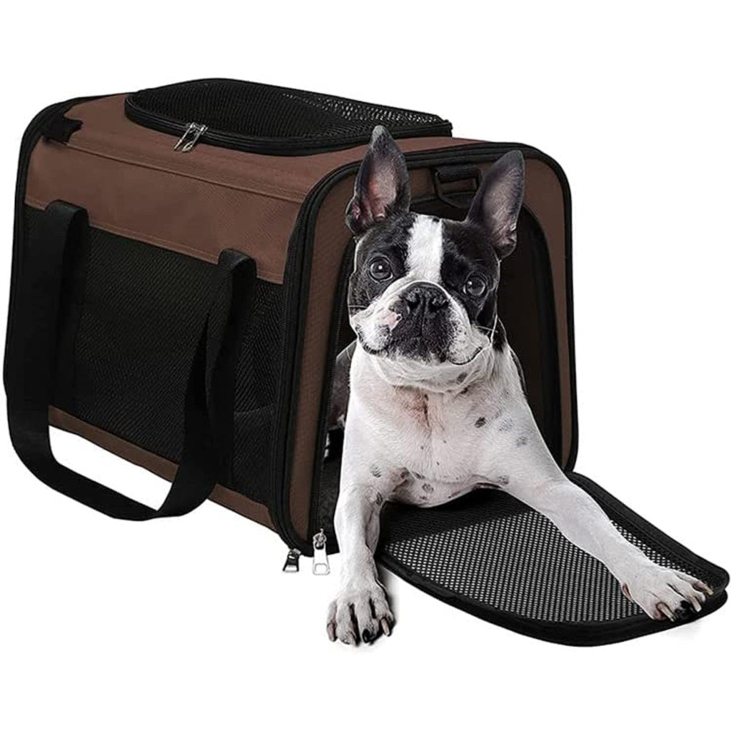 Portable Pet Carrier - Brown, Medium