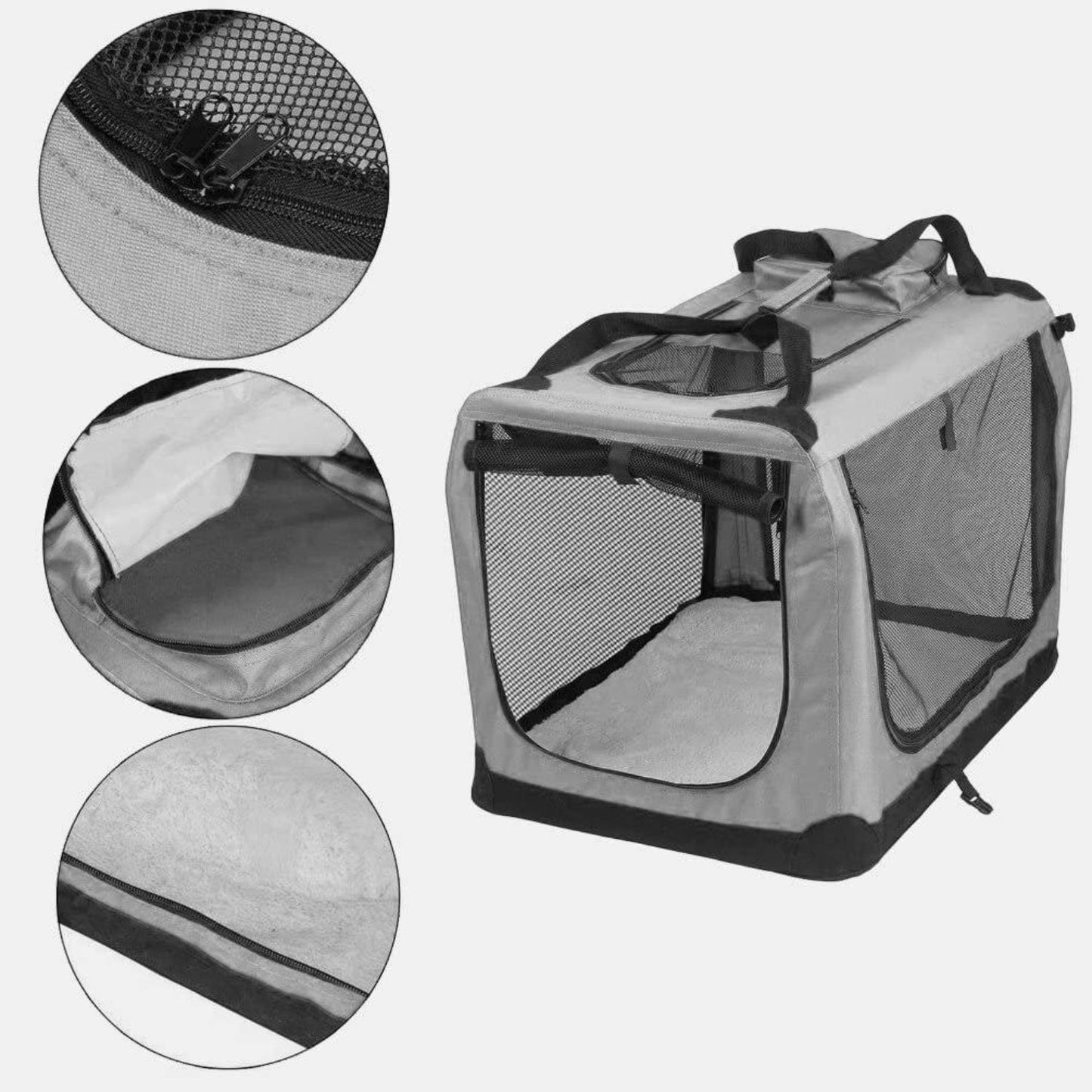 Folding Lightweight Pet Carrier - Medium, Grey