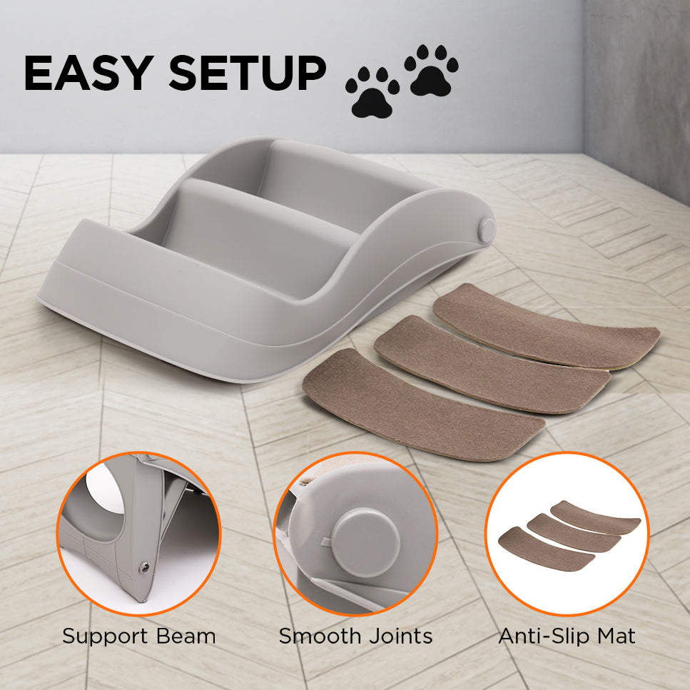 Foldable Pet Stairs - Grey, 38cm