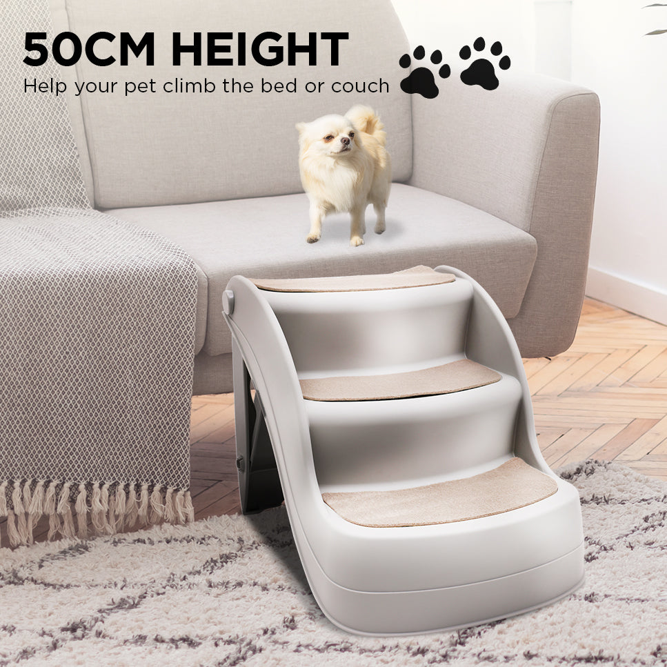 Foldable Pet Stairs - Grey, 38cm