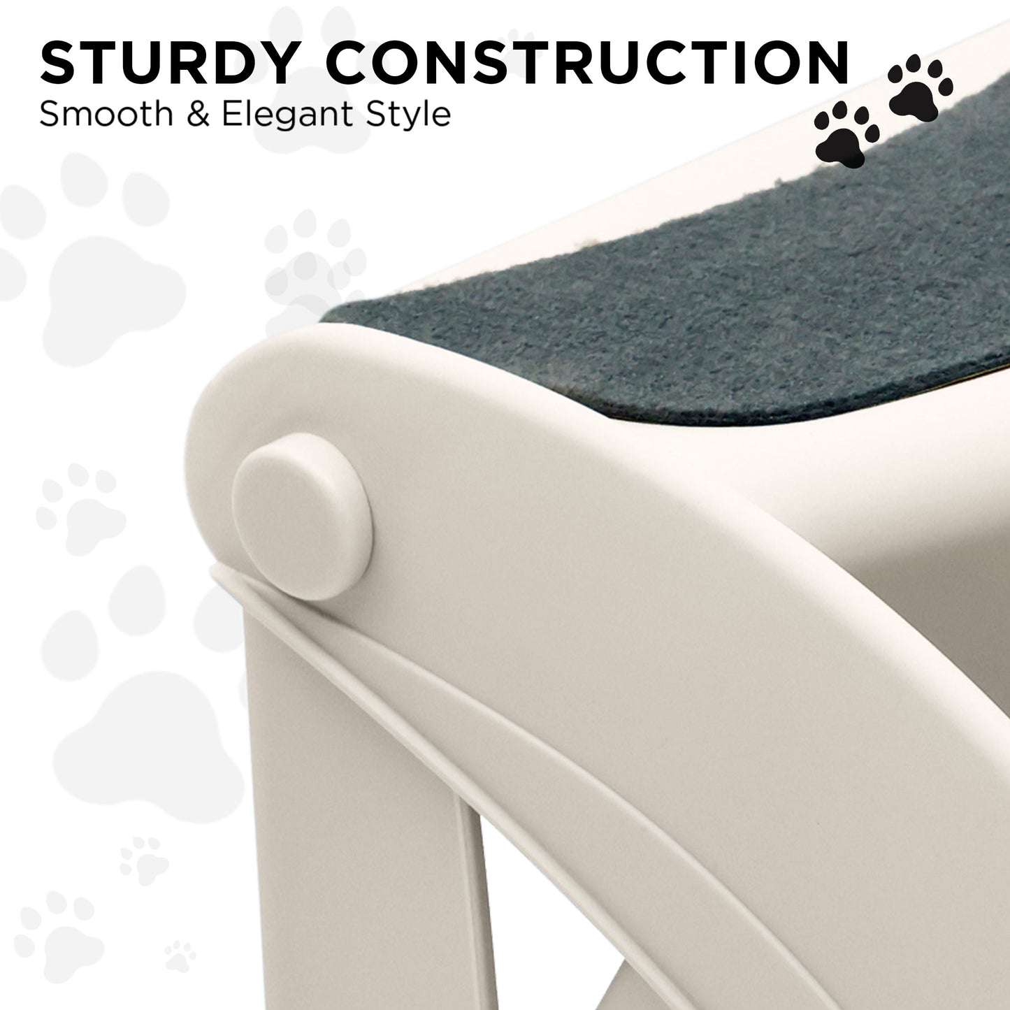 Foldable Pet Stairs - White, 38cm